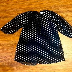 Black gold polka dot dress